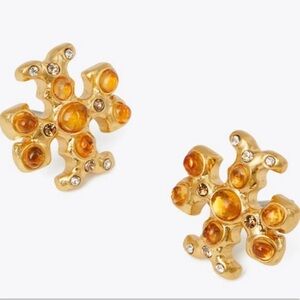 Tory Burch Earrings gold sparkle Roxanne new $155